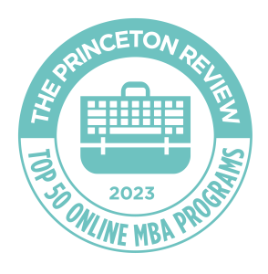 2023 Princeton Review Top 50 Online MBA Programs Badge